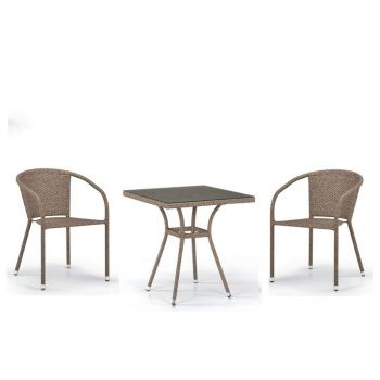 Комплект мебели из иск. ротанга T282BNT-Y137C-W56 Light brown